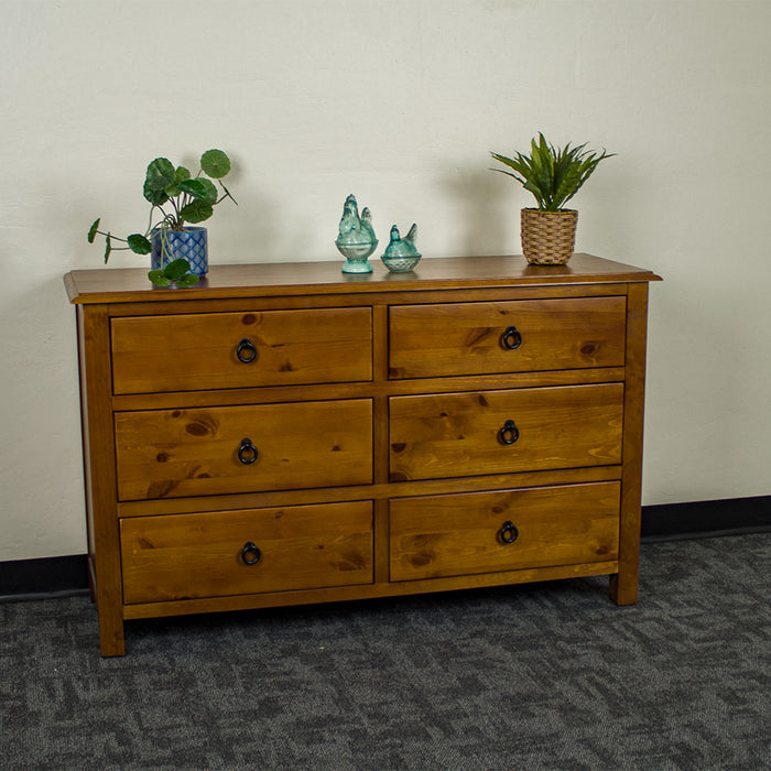 Trent 6 Drawer NZ Pine Lowboy