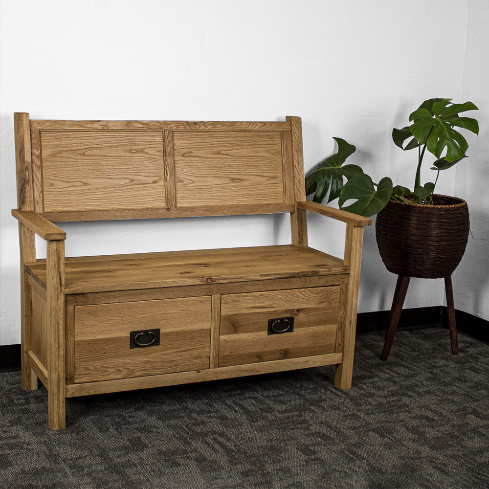 Yes 2 Seater Oak Bench Seat