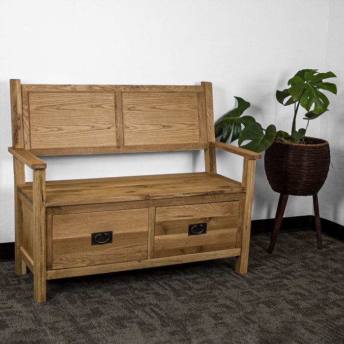 Yes 2 Seater Oak Bench Seat
