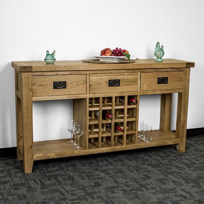 Yes Large Oak Sideboard with Wine Rack
