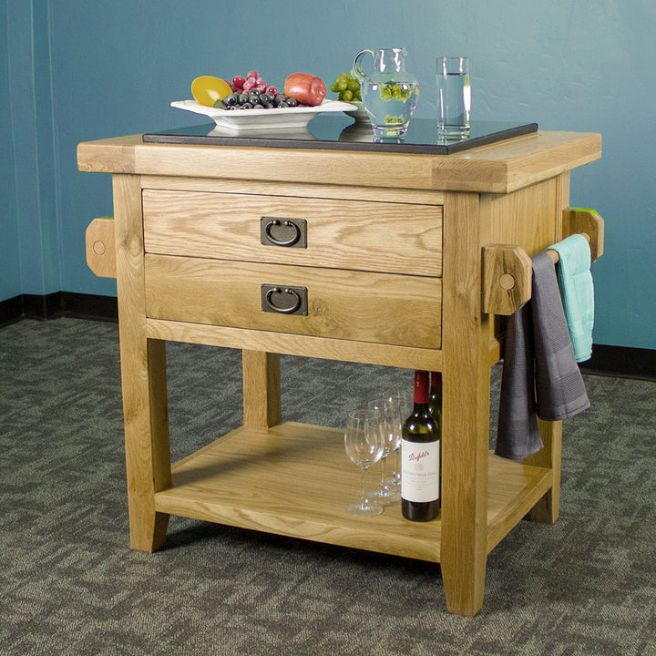 Vienna Oak Butcher's Block with Granite Top