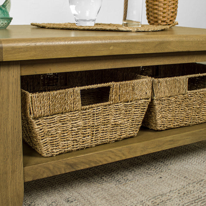 Houston Oak Coffee Table with Baskets