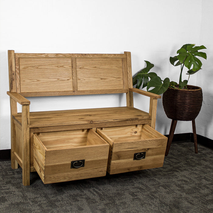 Yes 2 Seater Oak Bench Seat