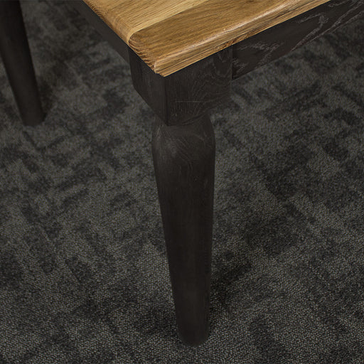 A closer view of the leg of the Boston Oak Large 2m Dining Table.