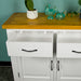 An overall view of the drawers on the Felixstowe Small Pine Buffet (White).