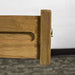A close up of the dovetail joinery on the drawers of the Houston Oak Lamp Table.