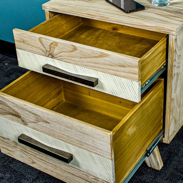 Soho 2 Drawer NZ Pine Bedside Cabinet