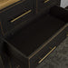 An overall view of the drawers on the Cascais Oak Top Black Tallboy