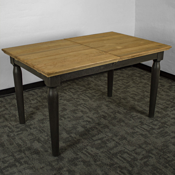 An overall view of the Boston Oak Extending Dining Table when not extended.