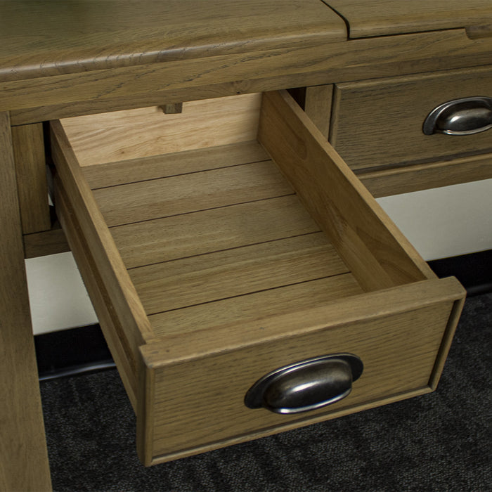 Houston Oak Dressing Table With Mirror