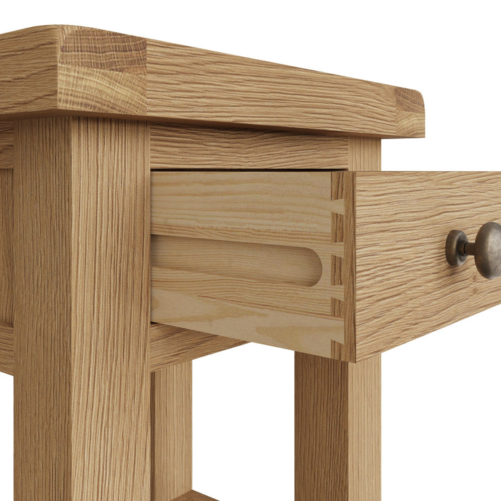 Queensland Oak Bedside/Lamp Table