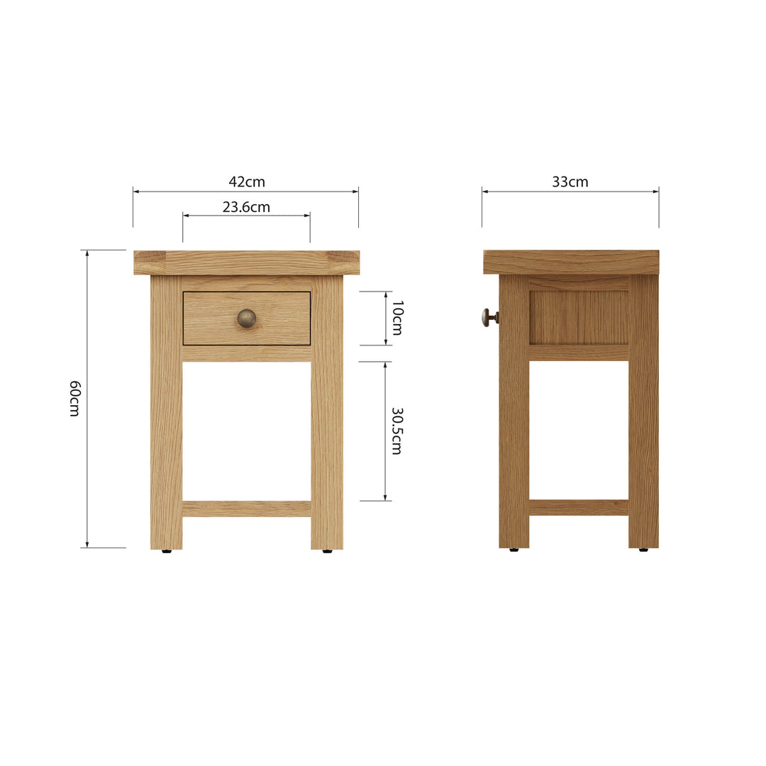 Queensland Oak Bedside/Lamp Table