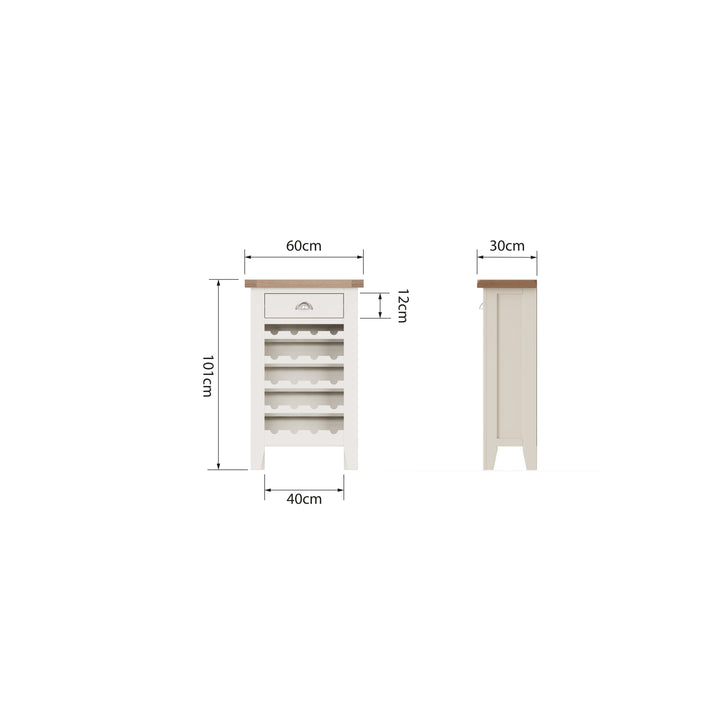 Titus Oak Top Wine Cabinet