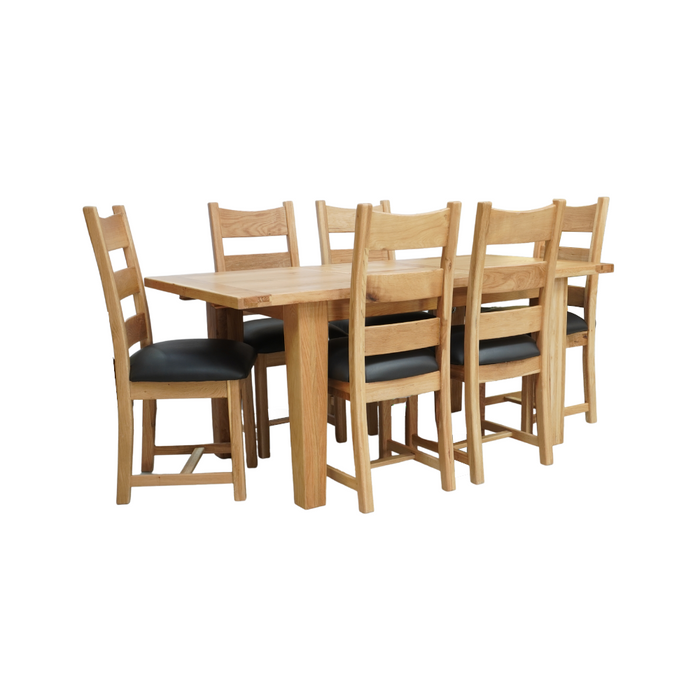 Vienna 7 Piece Oak Dining Suite with Extending Table