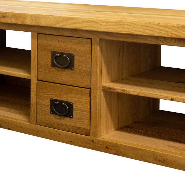 Vienna 2 Drawer Oak Entertainment Unit