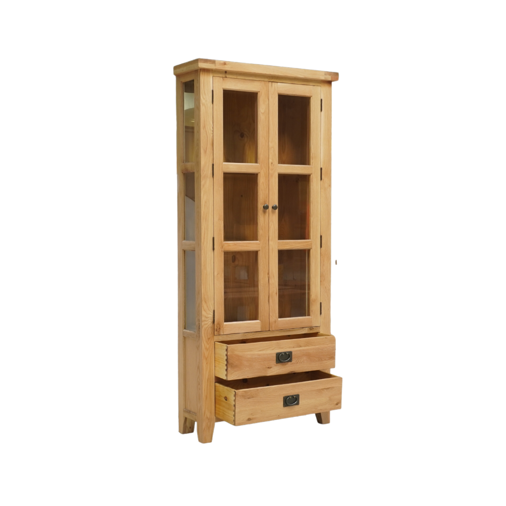 Yes Oak Corner Display Cabinet