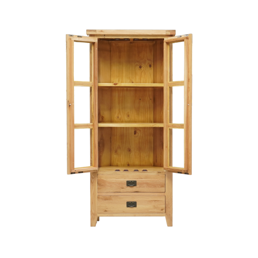 Yes Oak Corner Display Cabinet