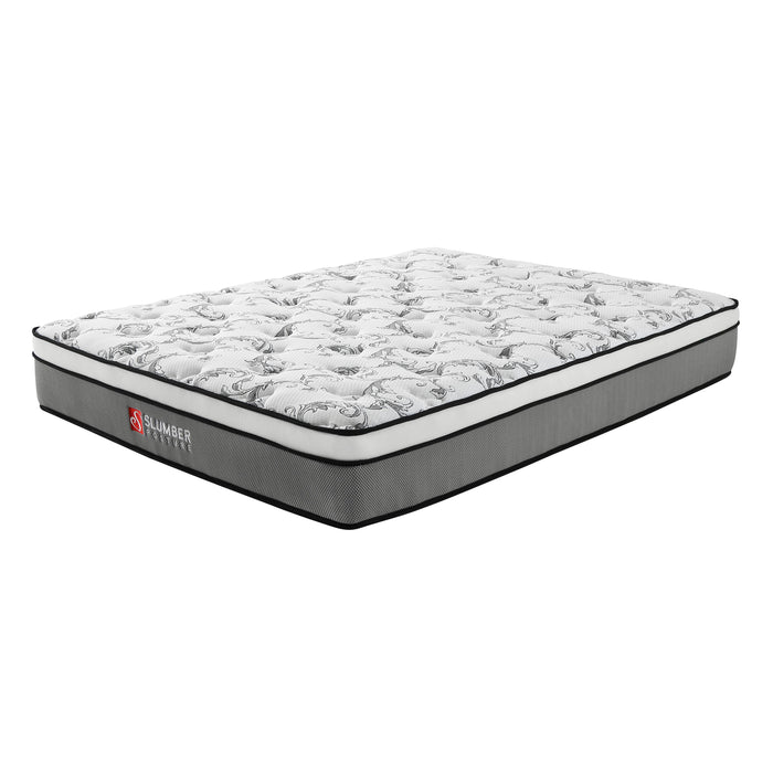 Alton Queen Bed (White) + Euro Top Mattress Combo