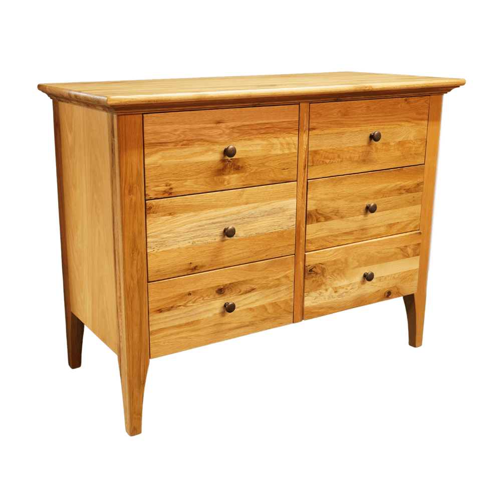 Beethoven Oak Lowboy Six Drawer Chest