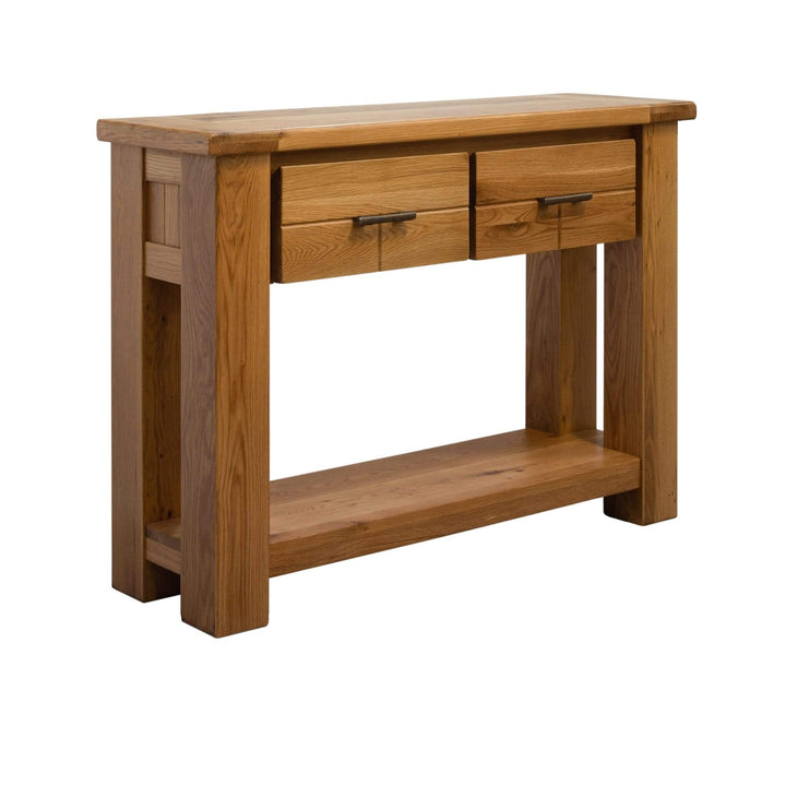 Camden 2 Drawer White Oak Hall Table