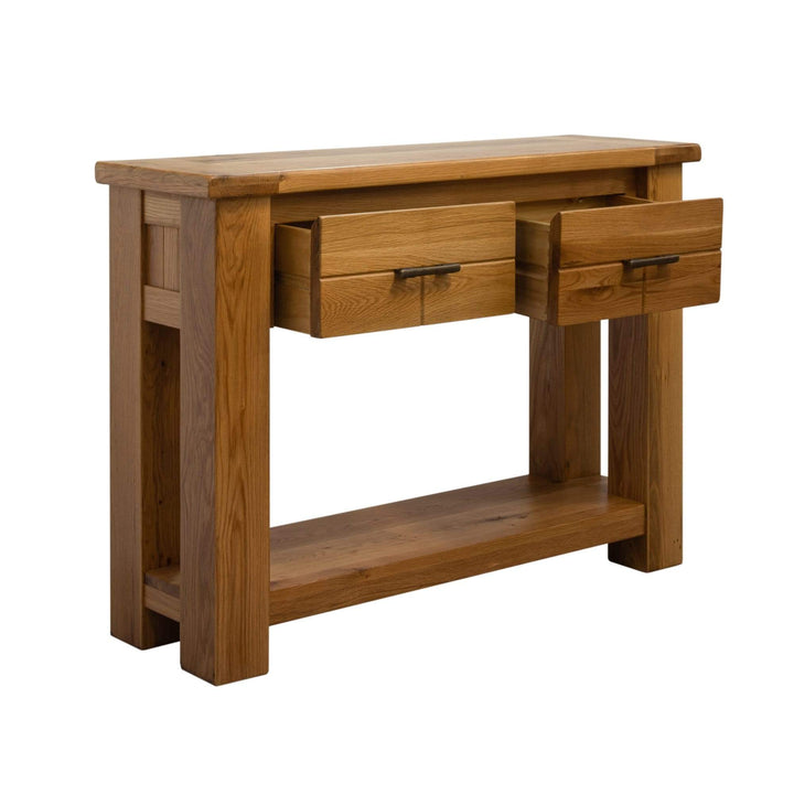 Camden 2 Drawer White Oak Hall Table