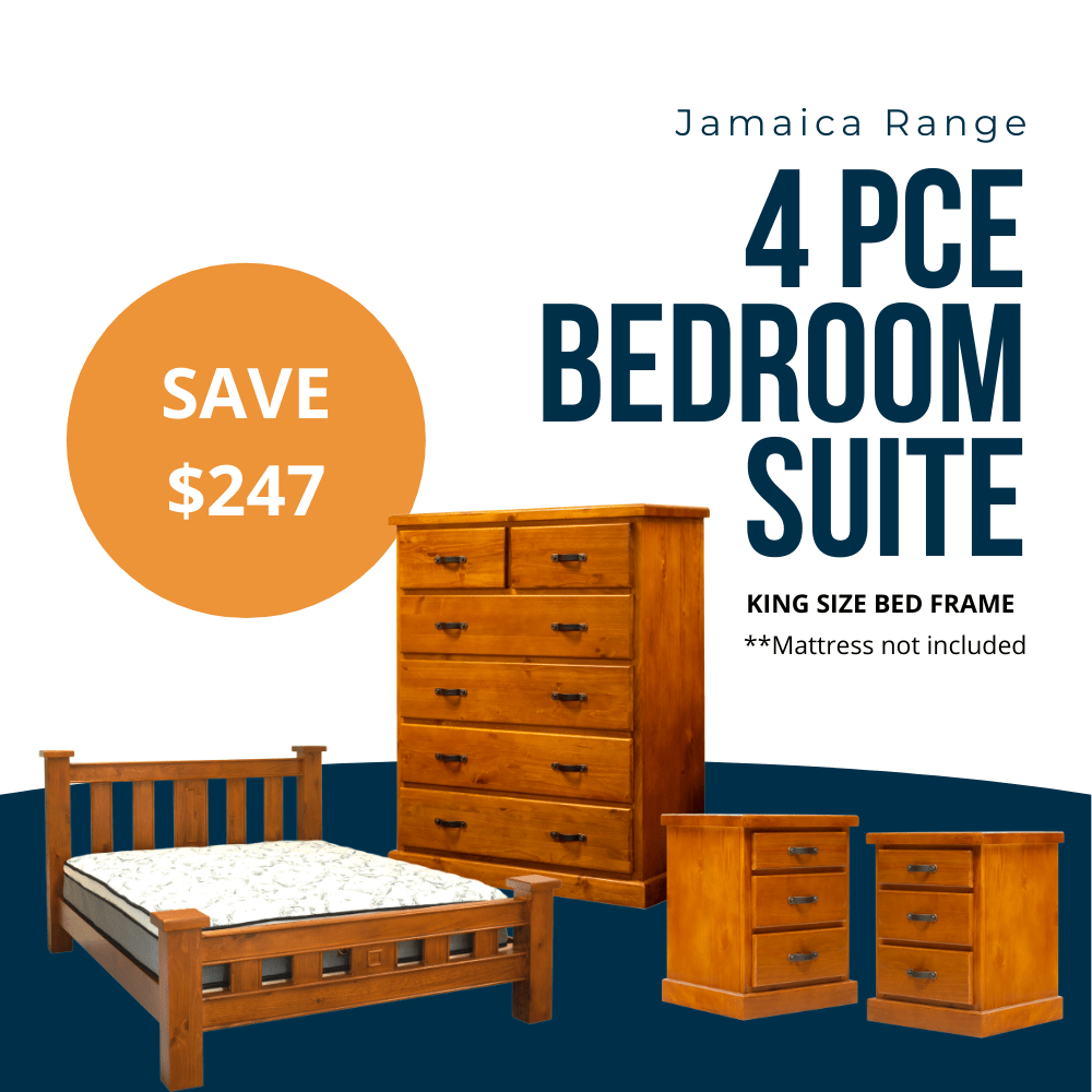 Jamaica 4 Piece King Bedroom Suite | Mainland Furniture NZ