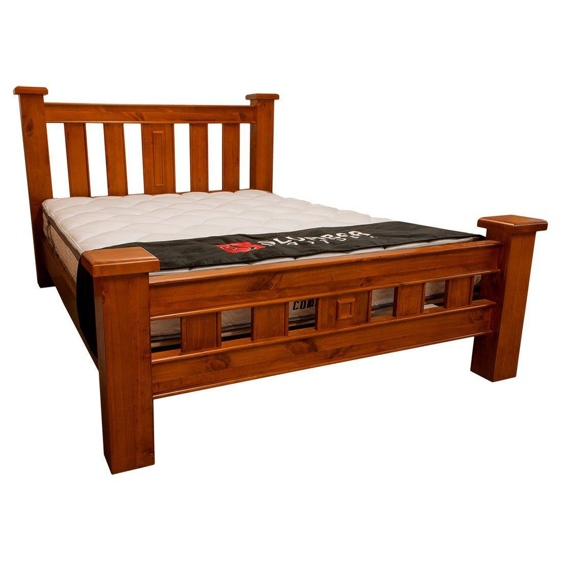 Jamaica Queen Bed + Euro Top Mattress Combo Mainland Furniture NZ