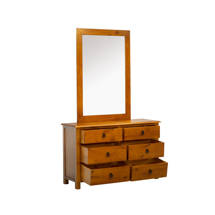 Trent Rimu Stained Dressing Table with Mirror | Mainland Furniture NZ