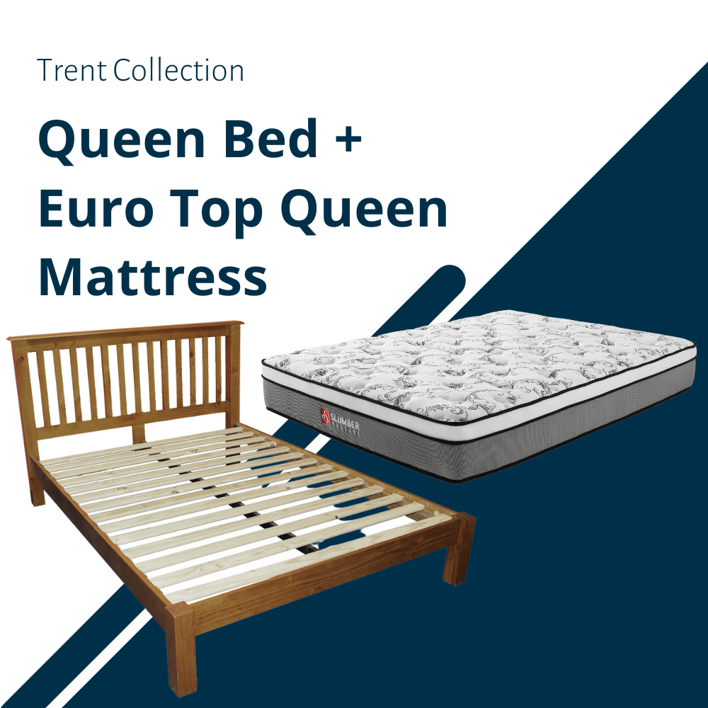 Trent Queen Bed + Euro Top Mattress Combo