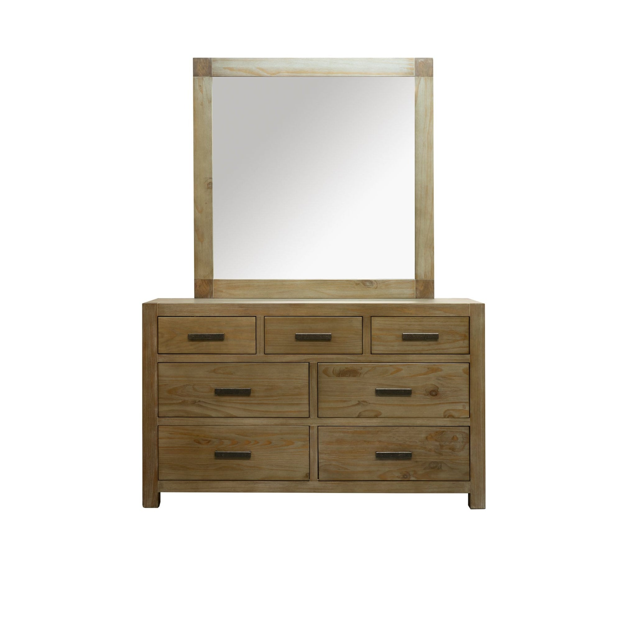 Vancouver 7 Drawer Dresser With Mounted Mirror Mainland Furniture NZ