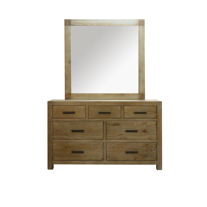 VAN-DRFM Vancouver 7 Drawer NZ Pine Dresser & Mirror Default