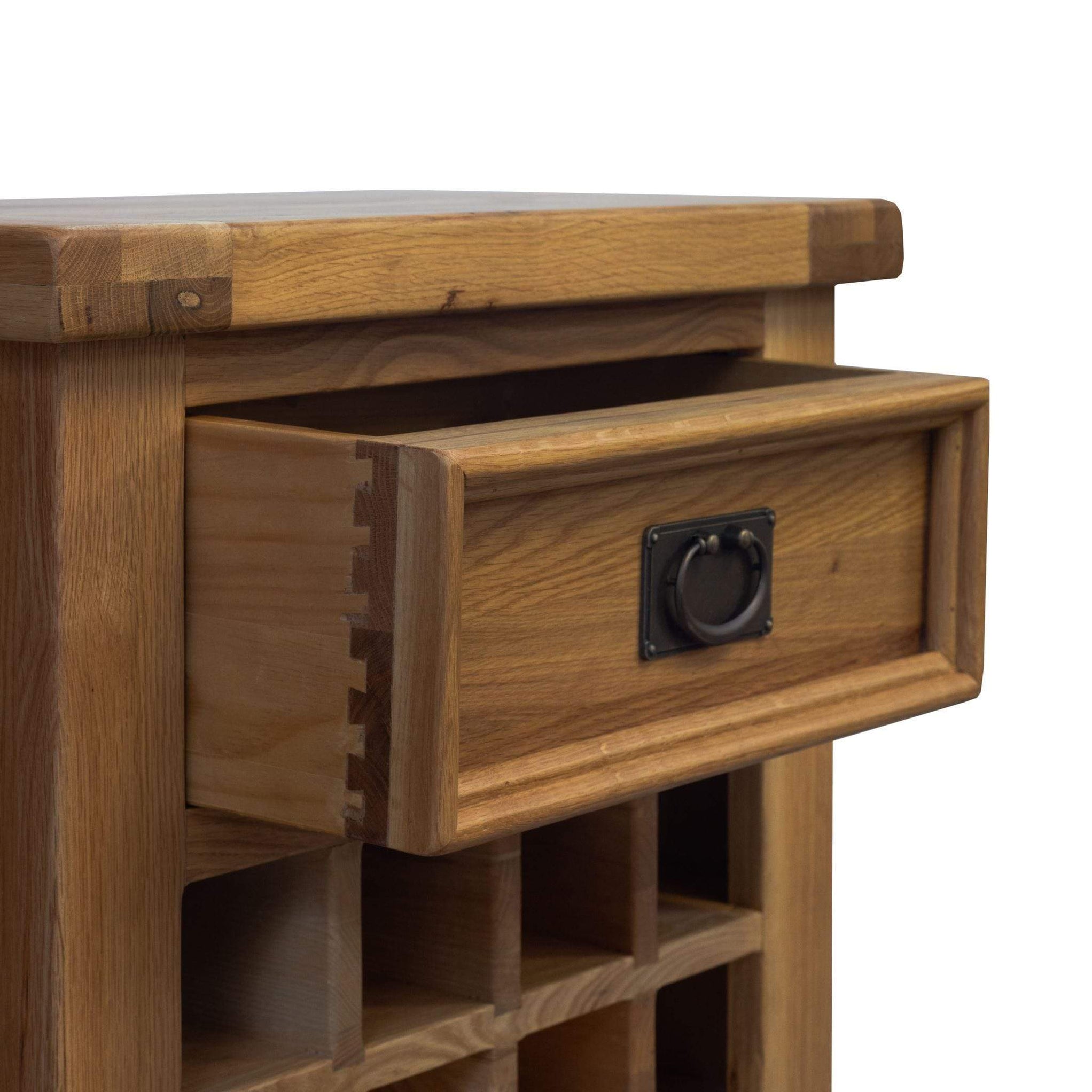 Vancouver Value Oak Sideboard with Wine Rack Mainland Furniture NZ