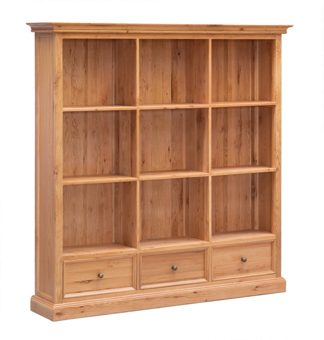 VS-3DBC012 Versailles Large Oak Bookcase with 3 Drawers Default