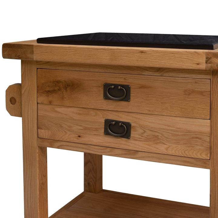 VD013 Vienna Oak Butcher's Block with Granite Top Default