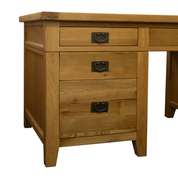 VA019 Vienna 7 Drawer Oak Executive Desk Default