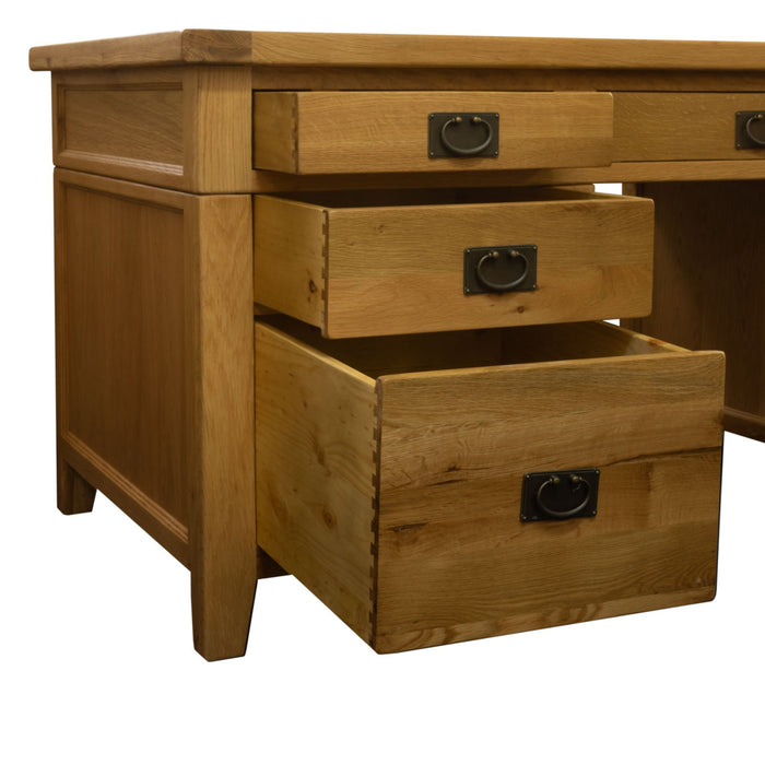 VA019 Vienna 7 Drawer Oak Executive Desk Default