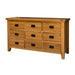 Yes 9 Drawer Oak Lowboy