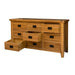 Yes 9 Drawer Oak Lowboy